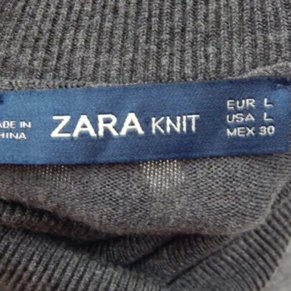 Zara Gray Button Cuff Turtleneck Sweater - Picture 3 of 4